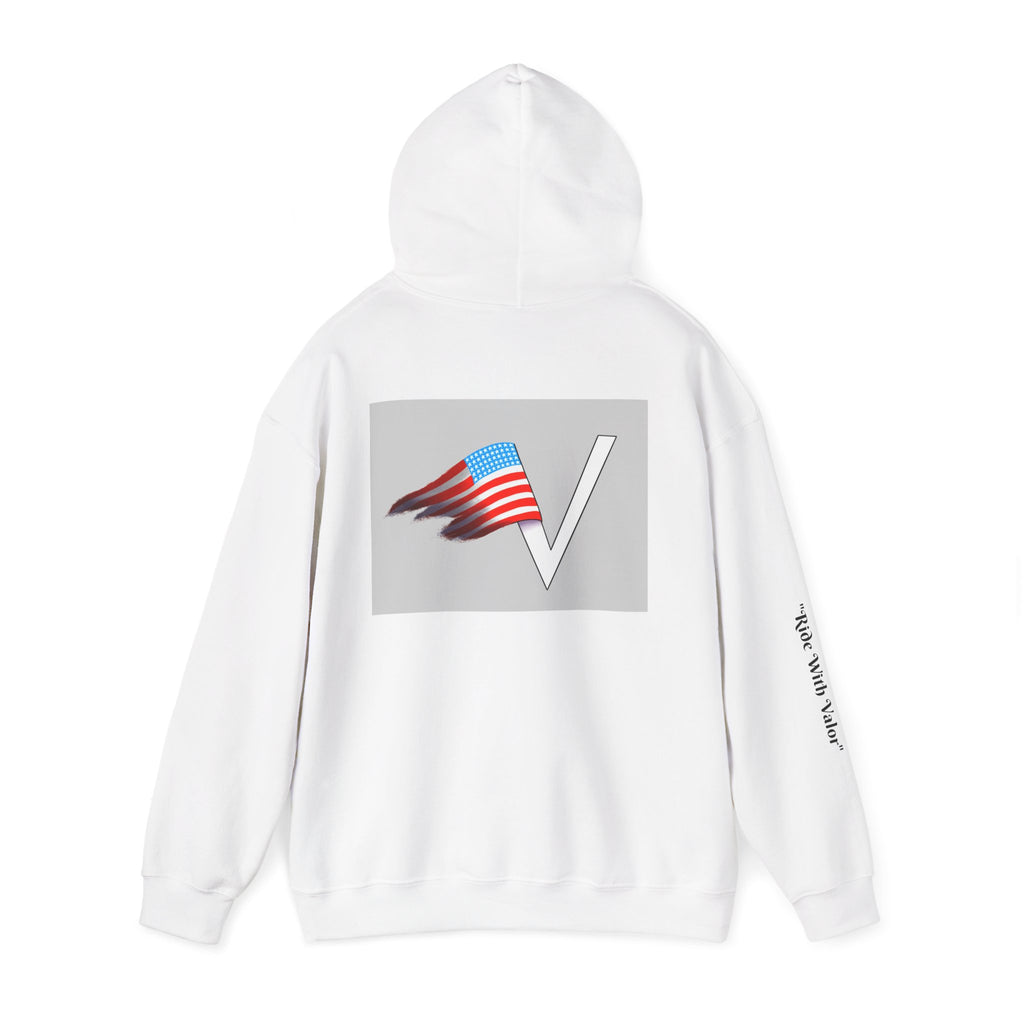 Valor Skateboards Hoodie — American Flag V Logo Pullover