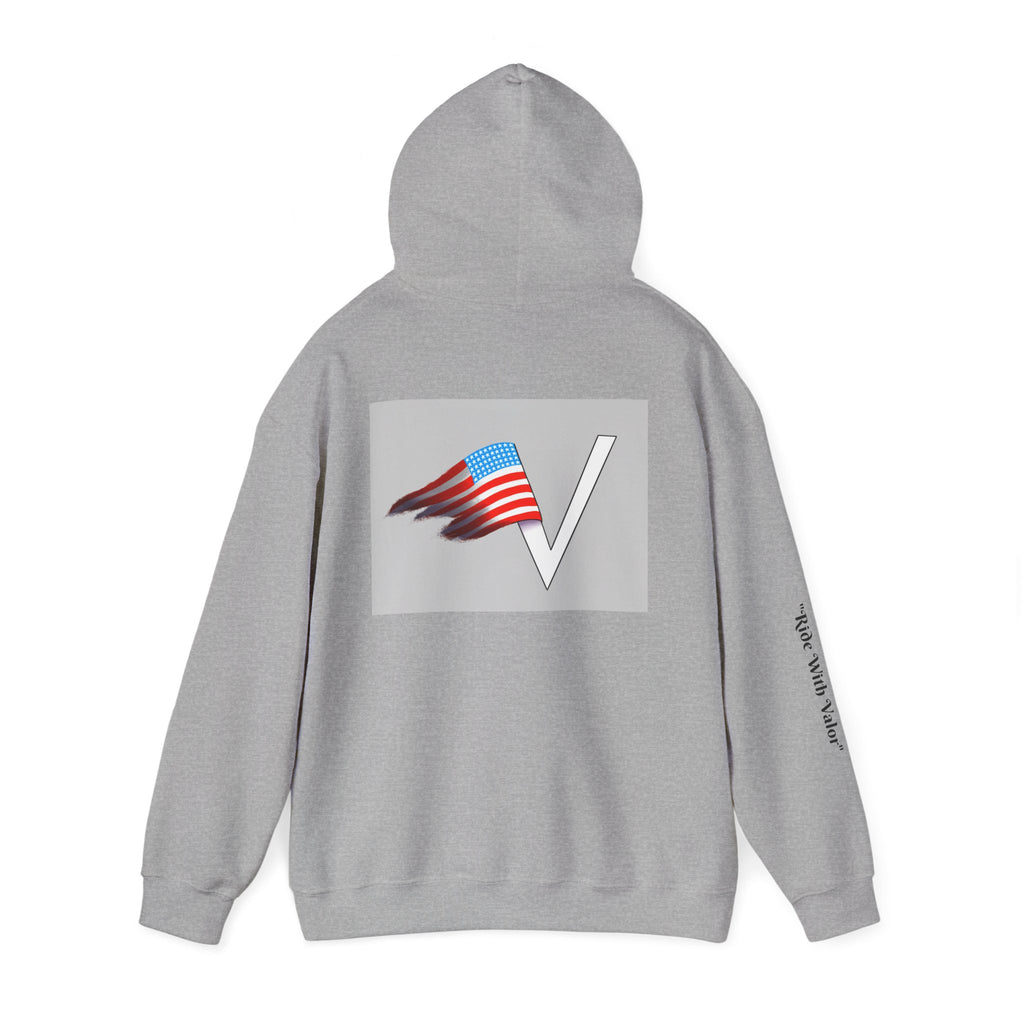 Valor Skateboards Hoodie — American Flag V Logo Pullover