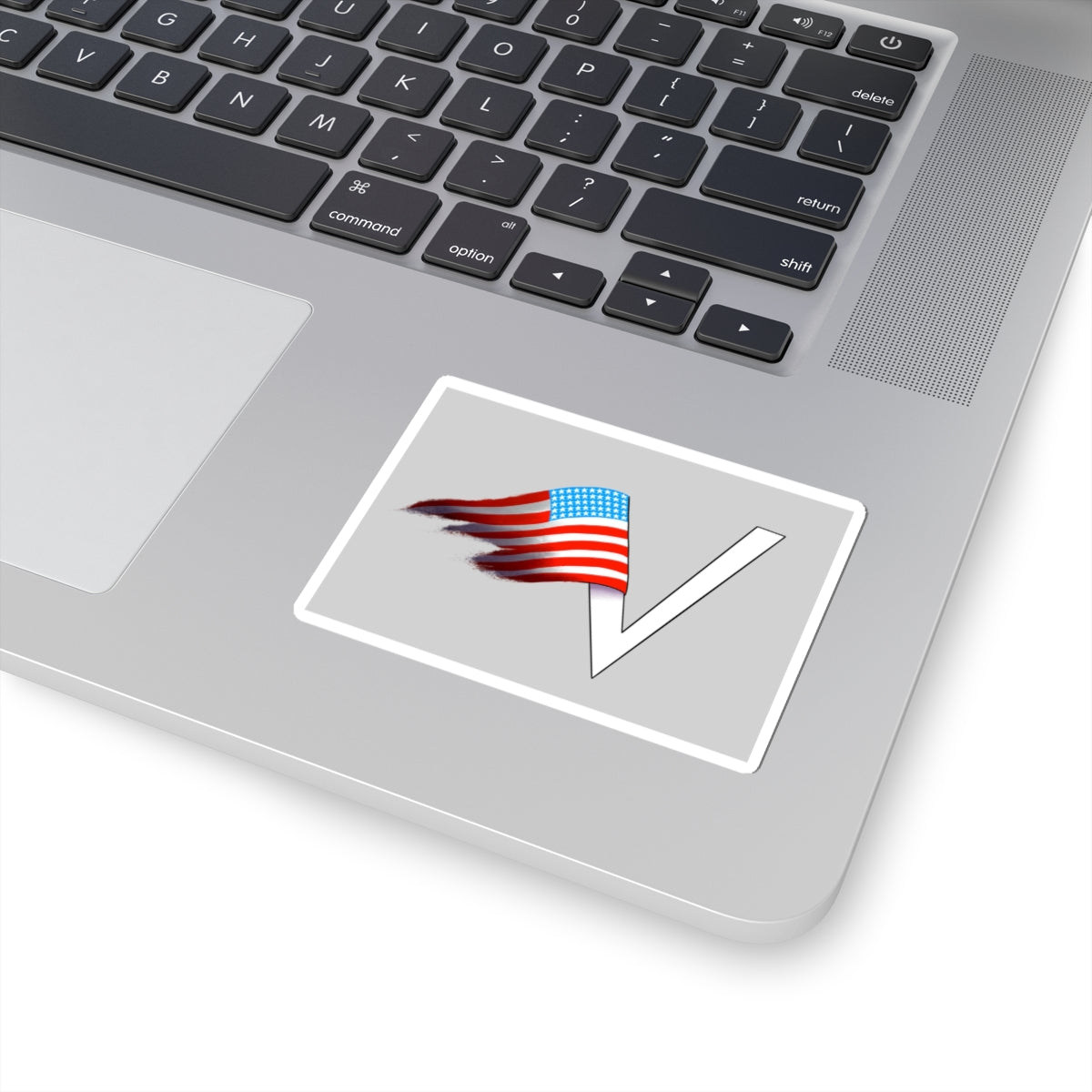 Vote Checkmark Sticker — American Flag Voter Decal (Kiss-Cut)