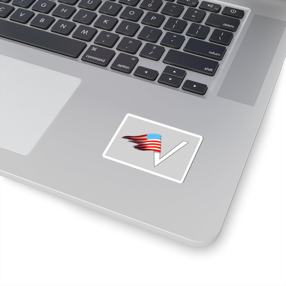Vote Checkmark Sticker — American Flag Voter Decal (Kiss-Cut)