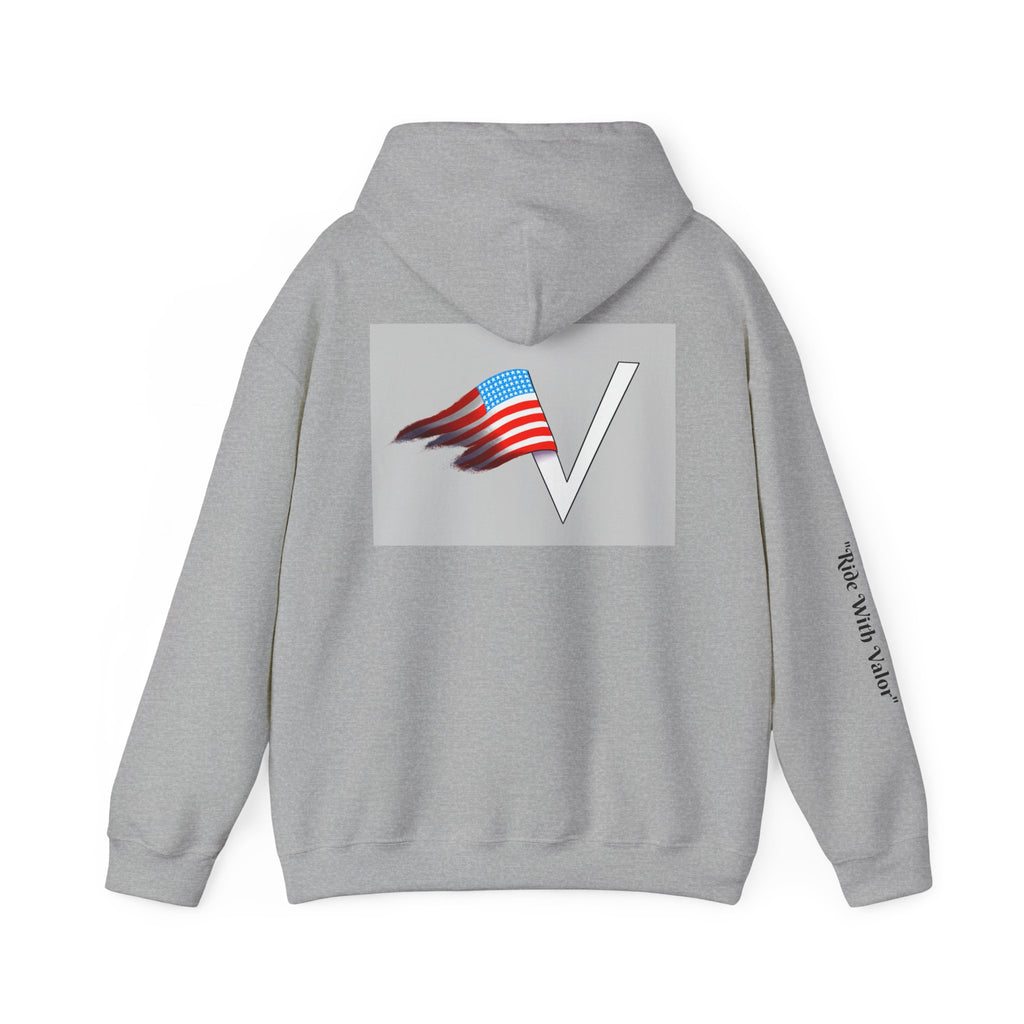 Valor Skateboards Hoodie — American Flag V Logo Pullover