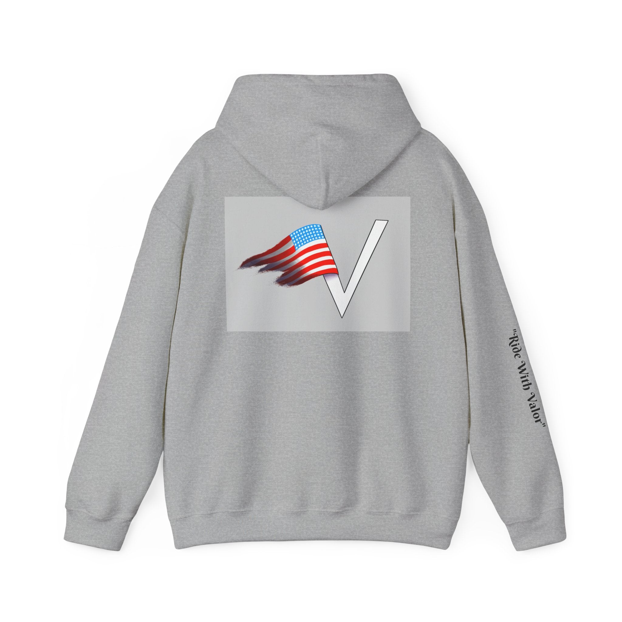 Valor Skateboards Hoodie — American Flag V Logo Pullover