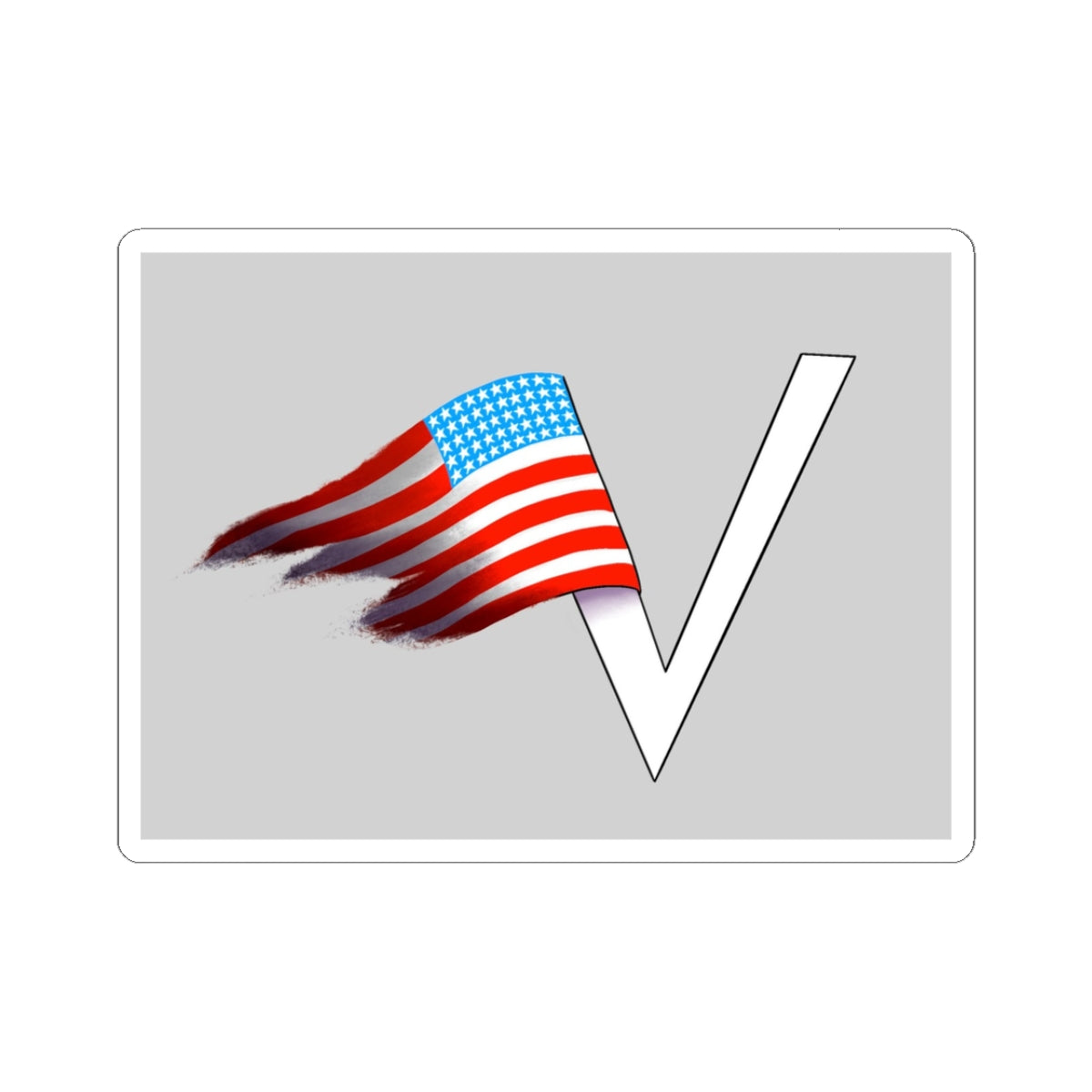 Vote Checkmark Sticker — American Flag Voter Decal (Kiss-Cut)